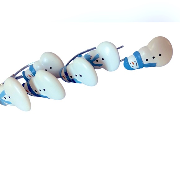 The Winter Blue And❄️White ⛄️Snowman❄️ Shower Hooks Festive Set of 12 Christmas - Picture 2 of 4